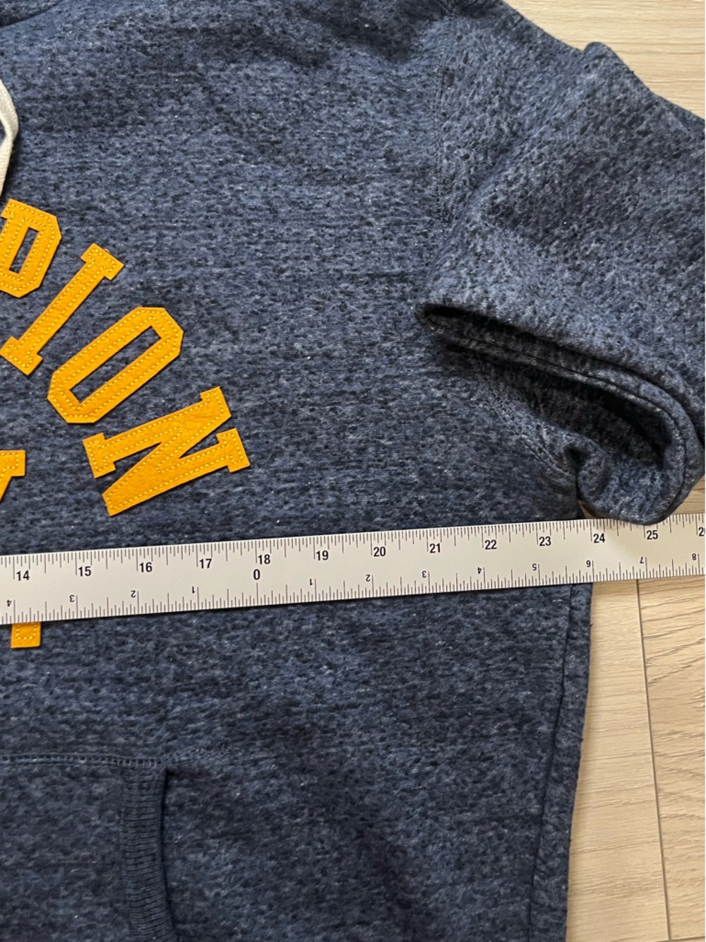 Champion Men's Navy Hoodie with Gold 'Champion N.Y.' Logo size large - Picture 4 of 6